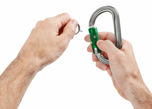 karabiner – petzl Am'D – pin-lock – groen 